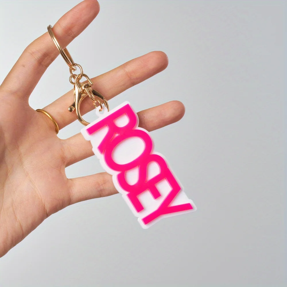 Customized acrylic letter keychains for autumn and winter, personalized and versatile name lobster keychains, solid-colored keyc