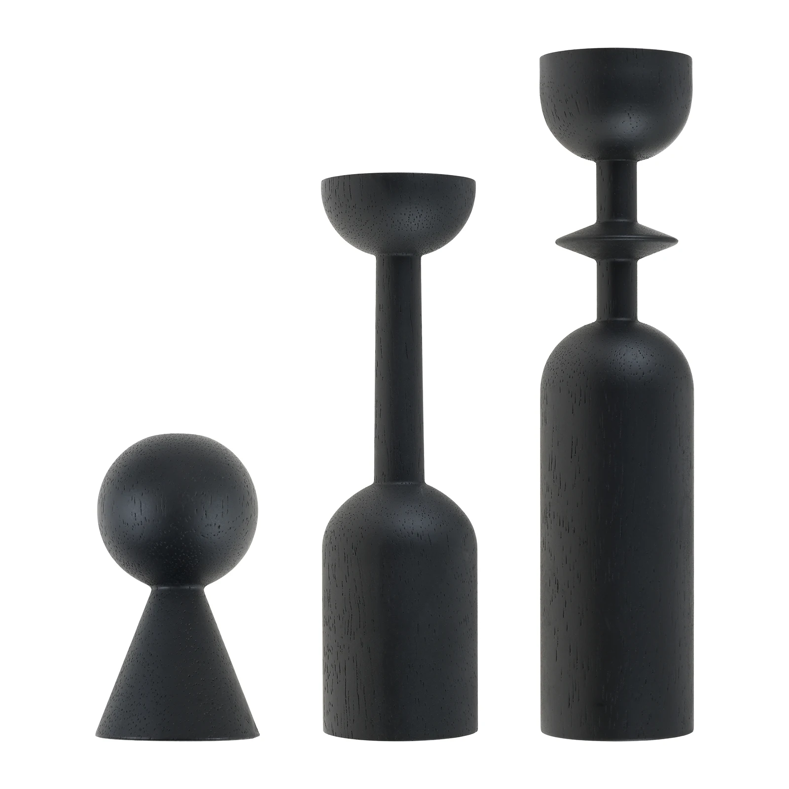 1/3pcs Modern Candle Holder Black 10cm 18cm 22cm Candlestick Holders for Pillar & Taper,Table Mantle Fireplace Home Decor