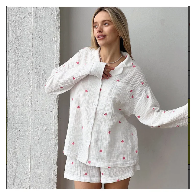 Special price collared short-sleeved shorts pajama set for women summer thin breathable and cool pajama set clearance sale