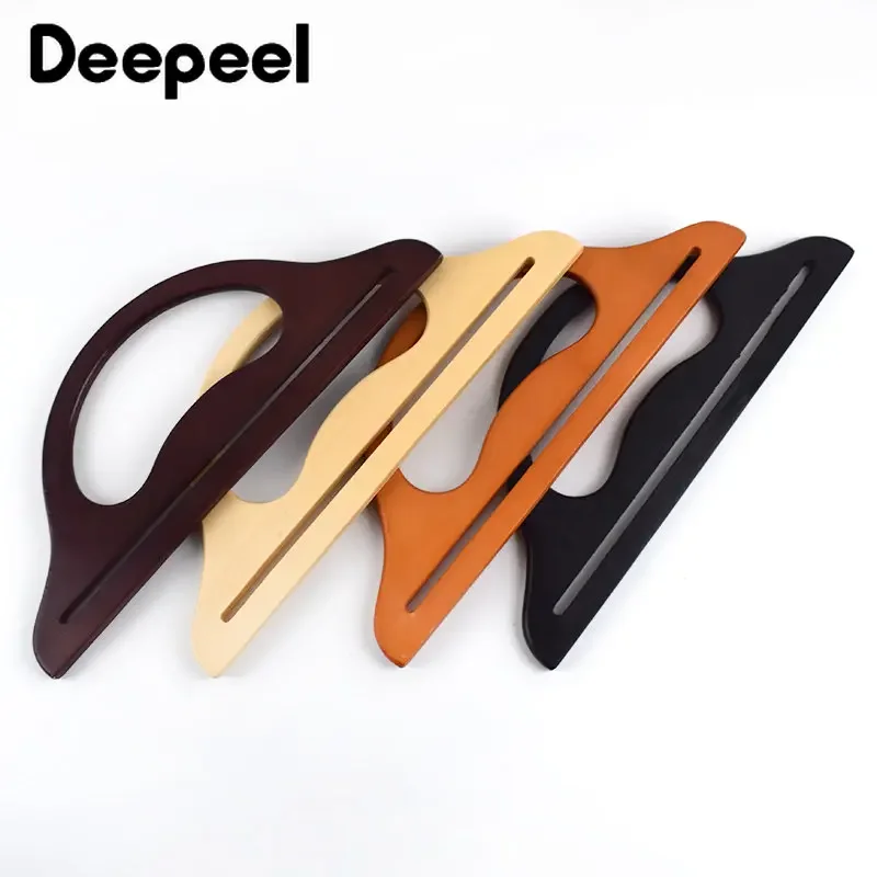 1 Pair 30*12cm Wood Bags Handle Purse Frame Replace Wooden Frames Closure Kiss Clasp DIY Handmade Sewing Brackets Bag Handles