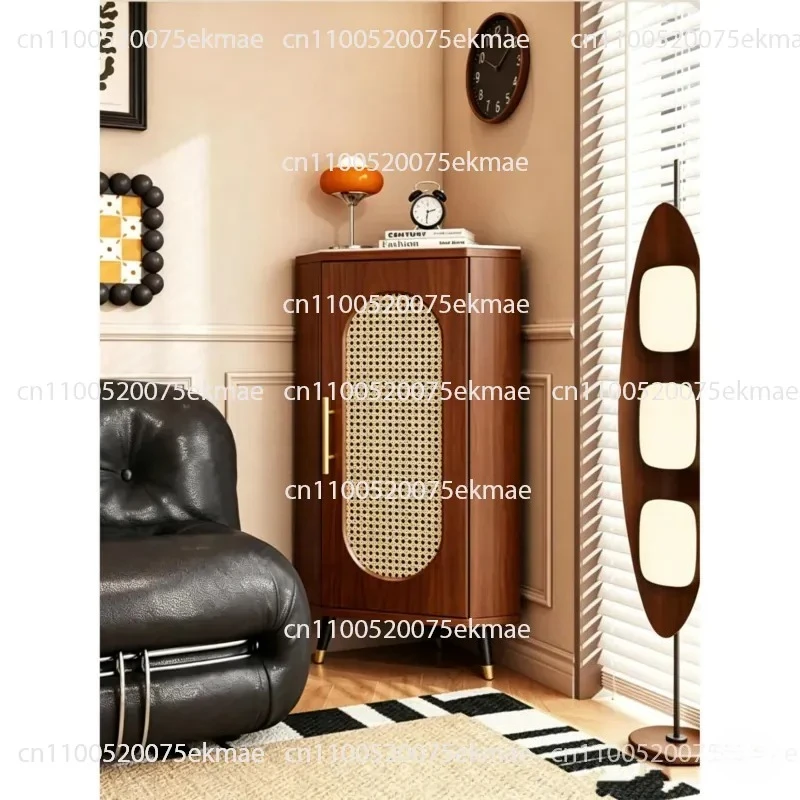 Solid Wood Corner Cabinet Shelf Wall Corner Triangle Storage Cabinet Household Bedroom Small Apartment Corner Bookcase