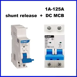 CHINT DC MCB With Shunt Release Solar Energy Photovoltaic Mini Circuit Breaker 1P 2P DC110V DC2200V CB SHT-X1 SHT-X3 100A 125A