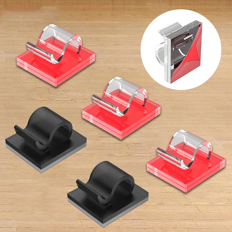 10-50Pcs Cable Organizer Clips for USB Charging Data Lines Bobbin Winder Wall Mounted Wire Holder Self-adhesive Cables Clip