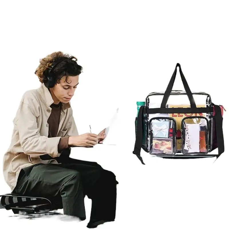 1 Stück Mini-Rucksack mit großer Kapazität, Reisehandtasche, transparente Tasche, Umhängetasche, durchsichtige Tasche – Detail 9