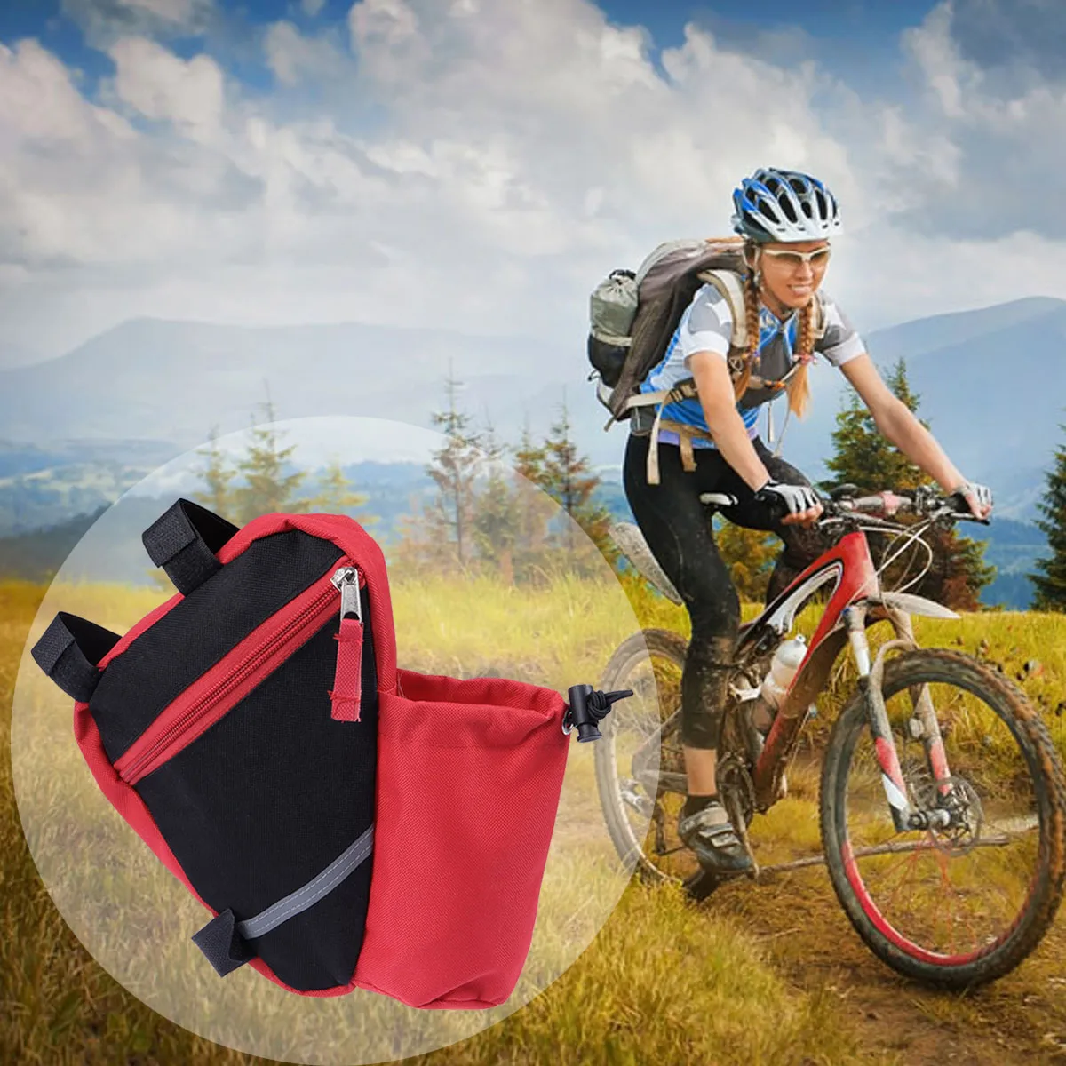 

Bike Bag Triangle Frame Pouch High Capacity Wear Resistant Material Bike Accessories Handlebars Mount Bag Slim