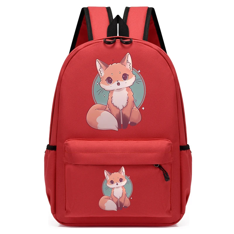 Fox Print Backpack School Bag Girl Back Pack for Children Kid Child Teenager Female Schoolbag Primary Women Bagpack Teen Bookbag