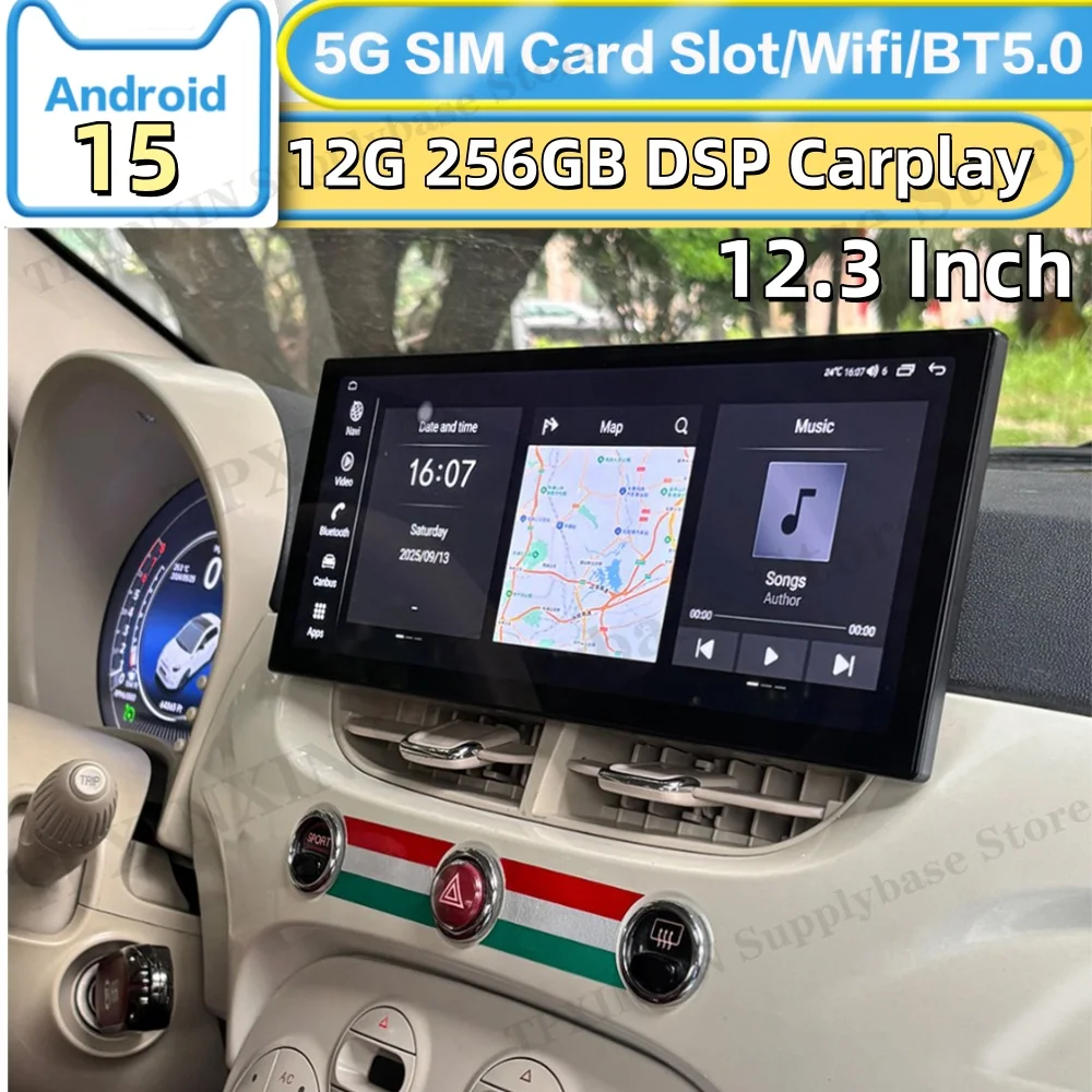 

Android 15 Car Radio Digital dashboard For Fiat 500 2007~2024 GPS Navigation Multimedia Stereo Receiver Carplay IPS Head Unit