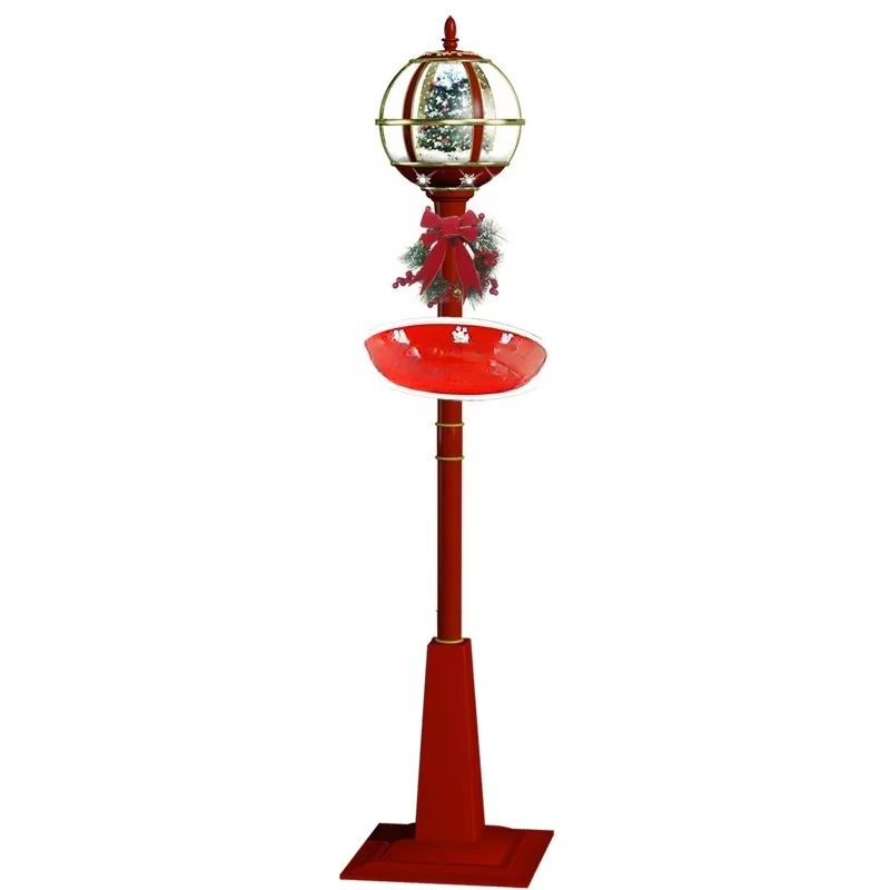 Christmas post lamp post with colorful led lights