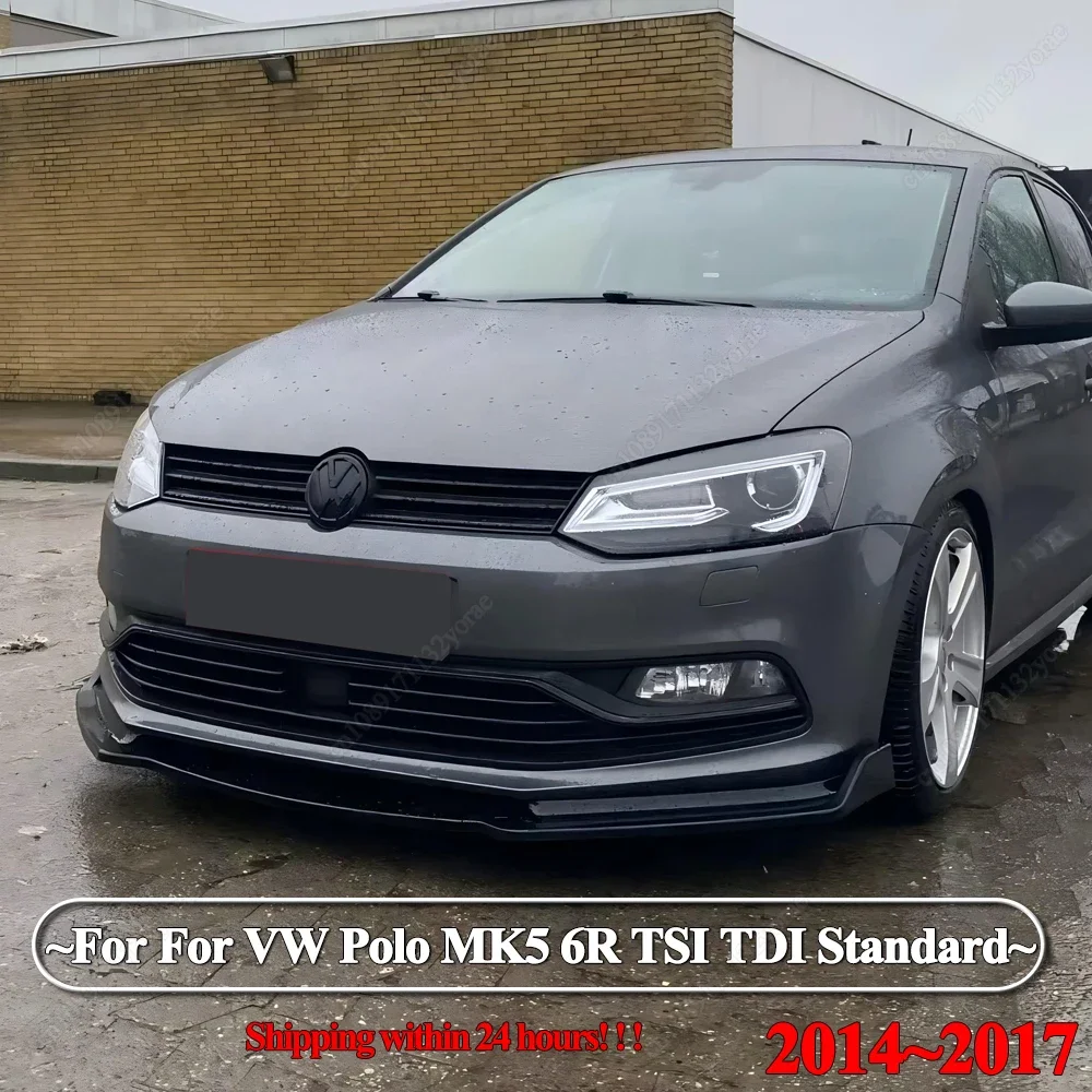 

Для VW Polo MK5 6R TSI TDI Standard Pre‐Facelift 2014-2017 Автомобильный передний бампер, разделитель губ, спойлер, диффузор, комплекты кузова, тюнинг, черный