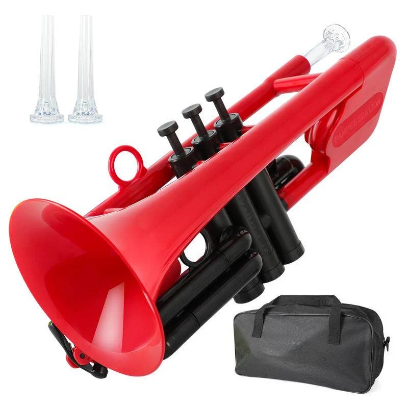 Cornet B Flat Wind Instrument  Short Trumpet Beginner Plastic Cornet For Learning Musical Performance Equipment