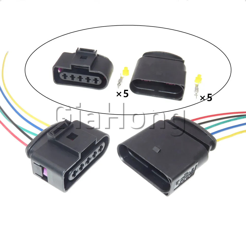 

1 Set 5 Ways 1J0973725 6X0973825 4D0973725 Car Ignition Coil Plug Sensor Socket AC Assembly Waterproof Connector 1J0 973 725