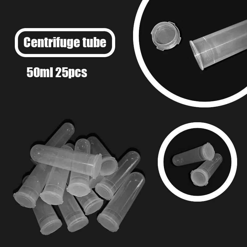 

25Pcs 50ML Micro Centrifuge Tube Test Tube Vial Clear Plastic Vials Container Snap Cap For Laboratory Sample Specimen Storage