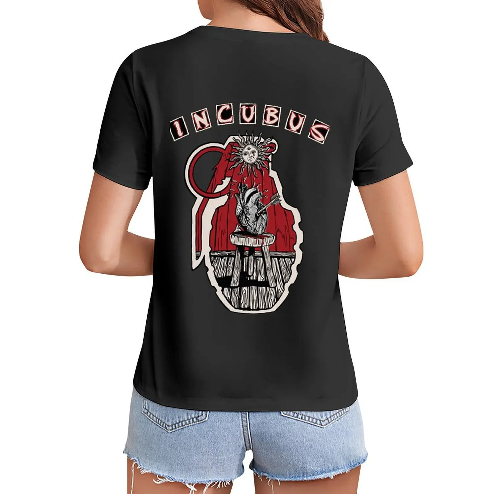 

incubus band T-Shirt summer top customs animal print Top Women