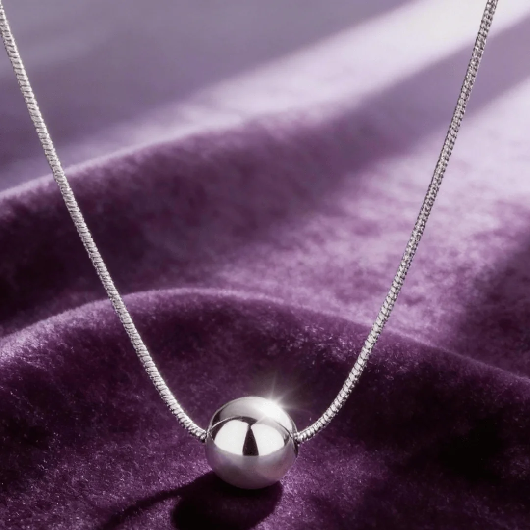925 Sterling Silver Necklace Jewelry 18 Inches 45CM Snake Chain Beads For women lady Christmas Gifts