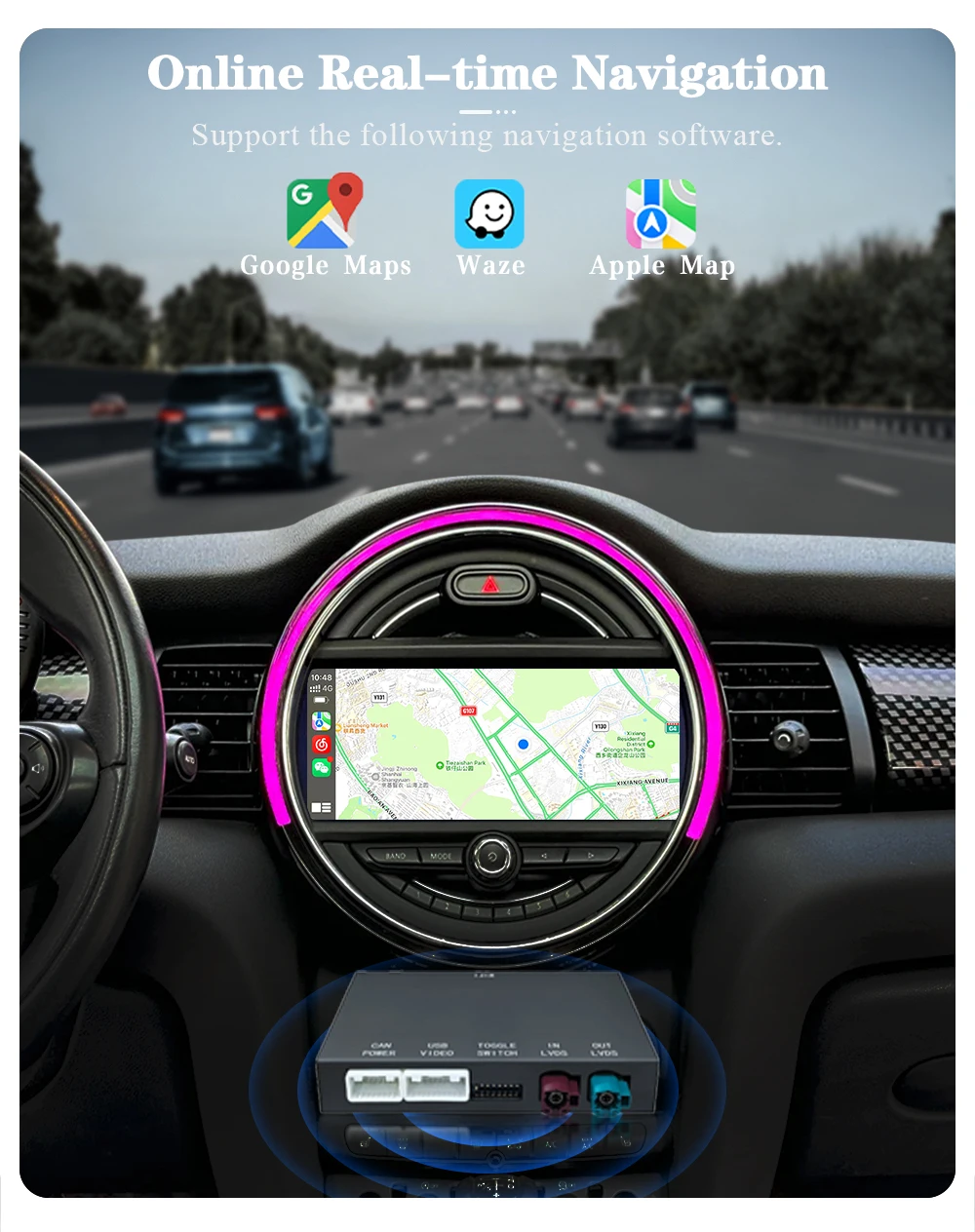 AUTOTOP CarPlay Android Auto Decoder Box für BMW Mini R55 R56 R57 R58 R59 R60 R61 F54 F55 Clubman Countryman Hardtop John CCC CIC NBT EVO BIS System – Detail 14