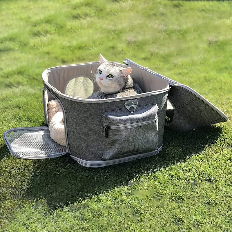 Imagem -02 - Bolsa de Estimação Lateral Macia para Gatos Grandes e Cães Pequenos Cabe até 10kg Cachorro de Gato Gordo Companhia Aérea Aprovada sob o Assento