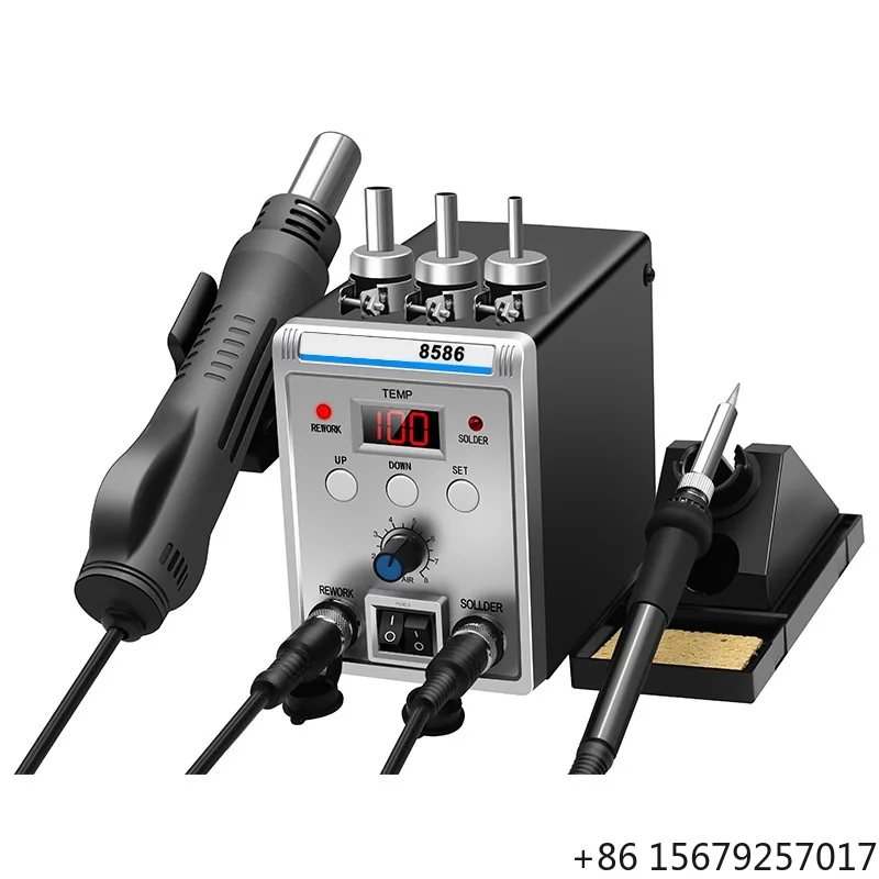 8586 Hot air Gun Soldering Station 2 in 1 Digital Display Adjustable Temperature Iron Soldering Station