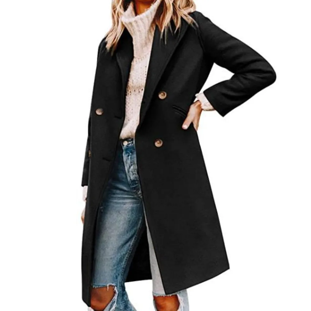 

Women's Coat Autumn And Winter 2024 New Popular Single Woolen Oversize Women's Coat Mid Length Coat Long Jackets For Women