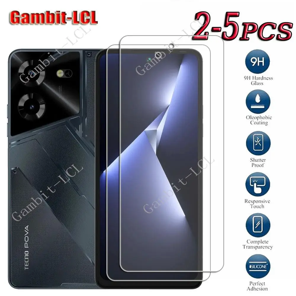 9H HD Original Tempered Glass For Tecno Pova 5 Free Fire 6.78