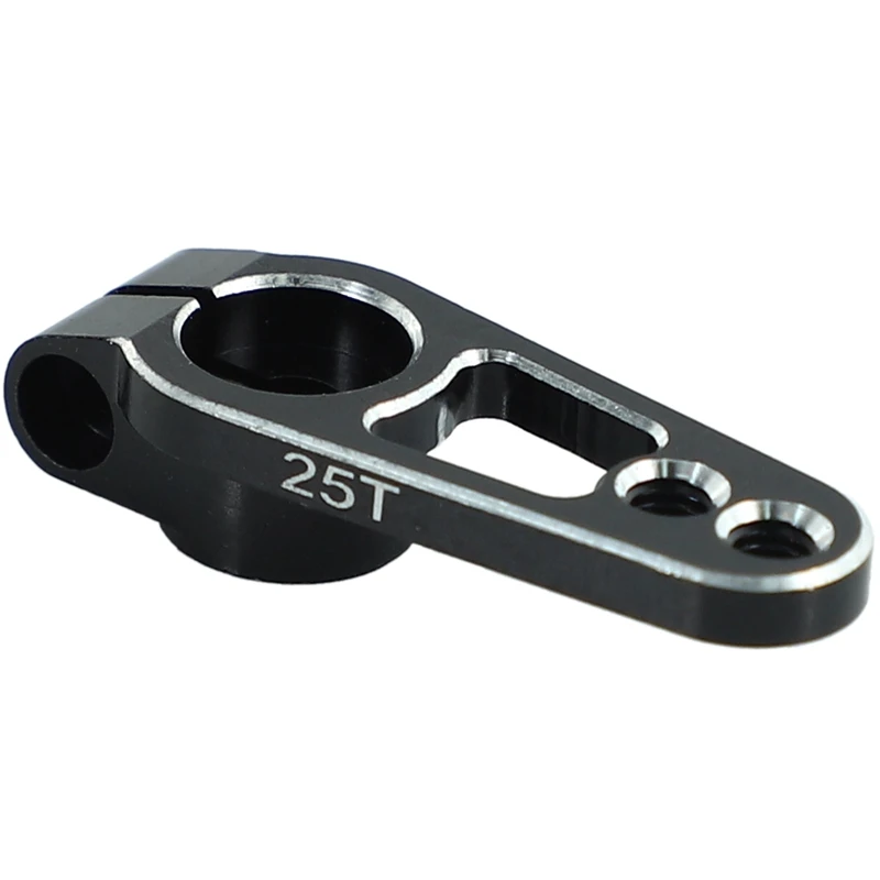 1 buah klakson lengan Servo kemudi 25T 31Mm paduan aluminium untuk bagian Crawler mobil RC, HITAM