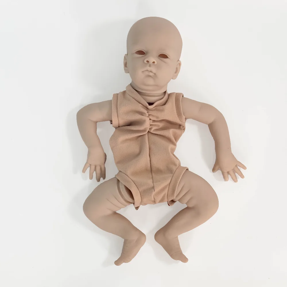 

19inch Reborn Doll Kit Oskar Lifelike Fresh Color Unfinished Unpainted Doll Parts with Body and Eyes Reborn Supply