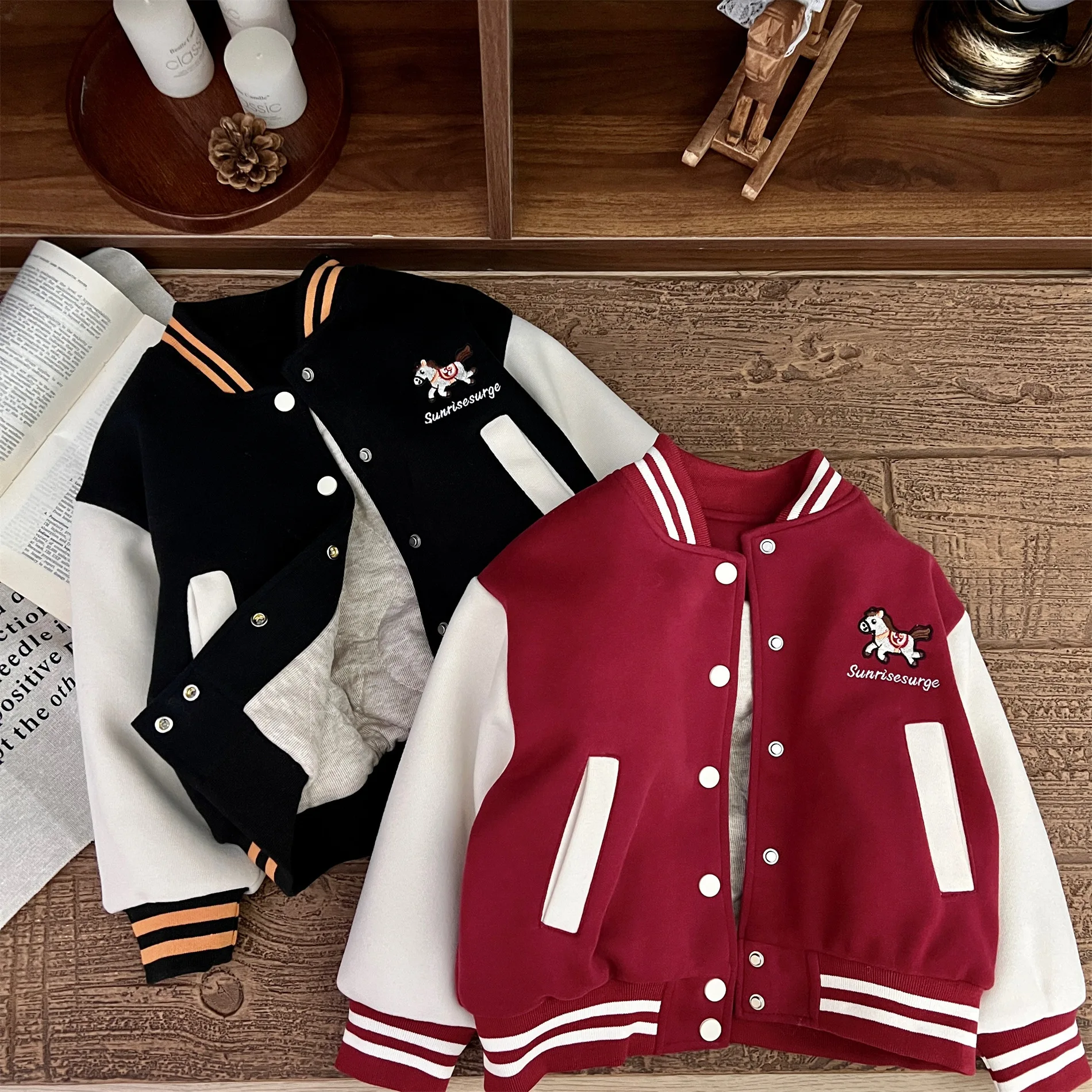 冬韓国スタイル家族マッチングジャケット男の子女の子親子フリース裏地コート暖かい服家族写真撮影ホリデーギフト