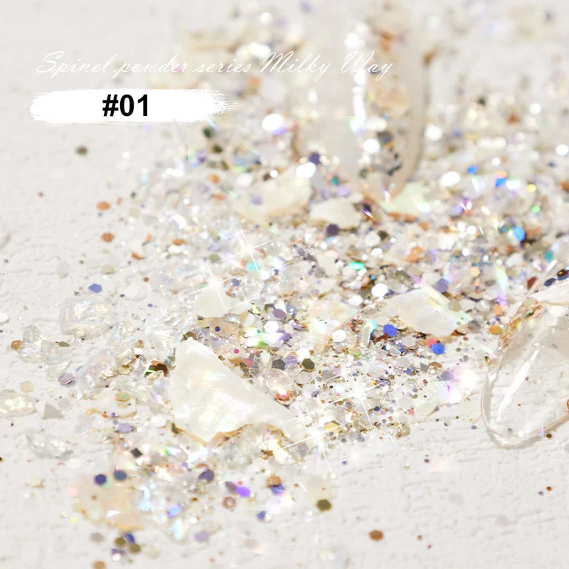 ผงแวววาวเล็บคริสตัลกาแล็กซี่ 4 สีสําหรับเล็บ - การตกแต่งเม็ดสีประกายกระจกสําหรับเจลยูวีและเล็บอะคริลิก, ไอเดีย