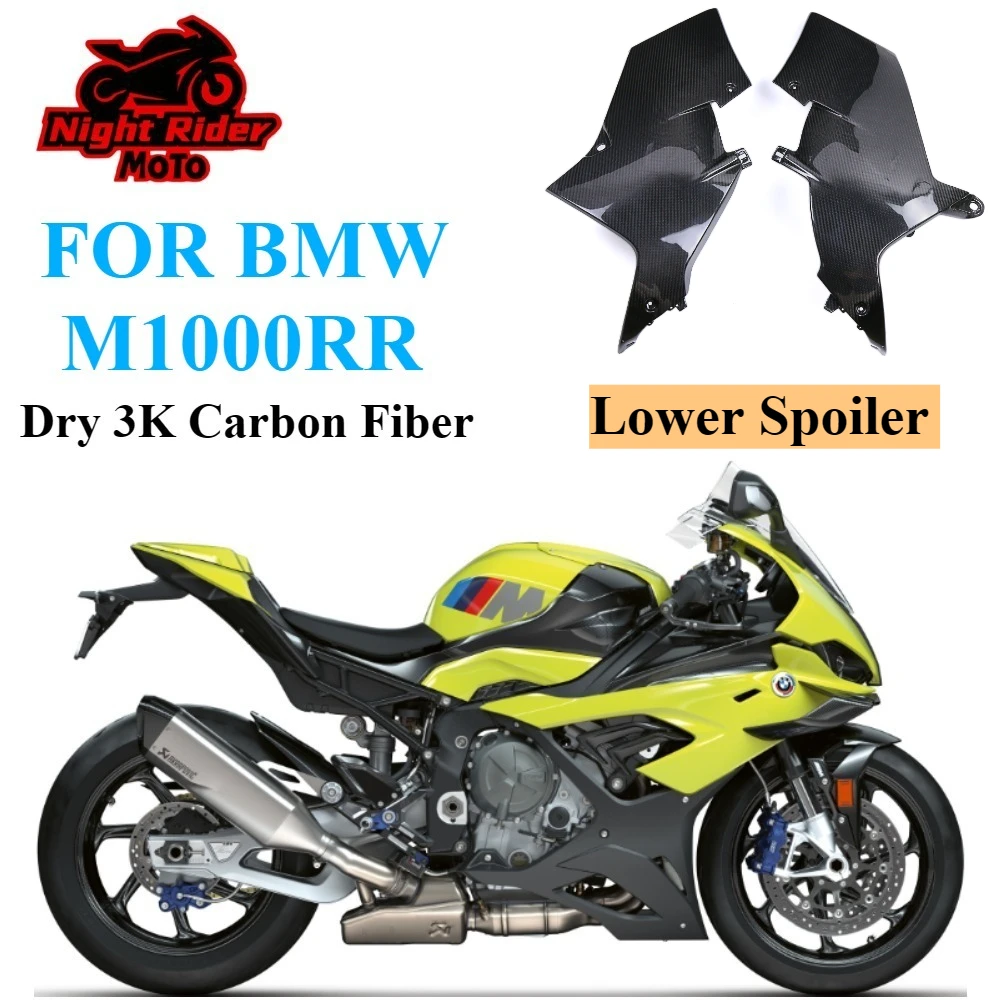 

Motorcycle Accessories 3K Pure Dry Carbon Fiber Lower spoiler Windshield Front Fender For BMW M1000RR 2023 2024+