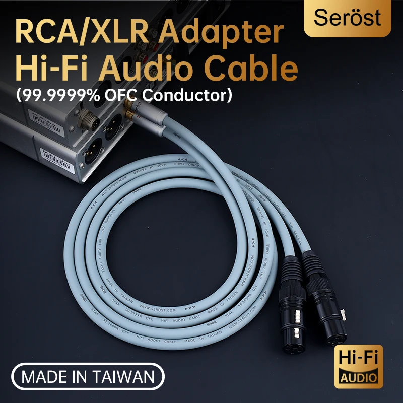 

Serost HiFi Audio Cable 99.9999% OFC oxygen free copper RCA to XLR Adapter Cable for CD DAC dsp Amplifier Speaker balance cable
