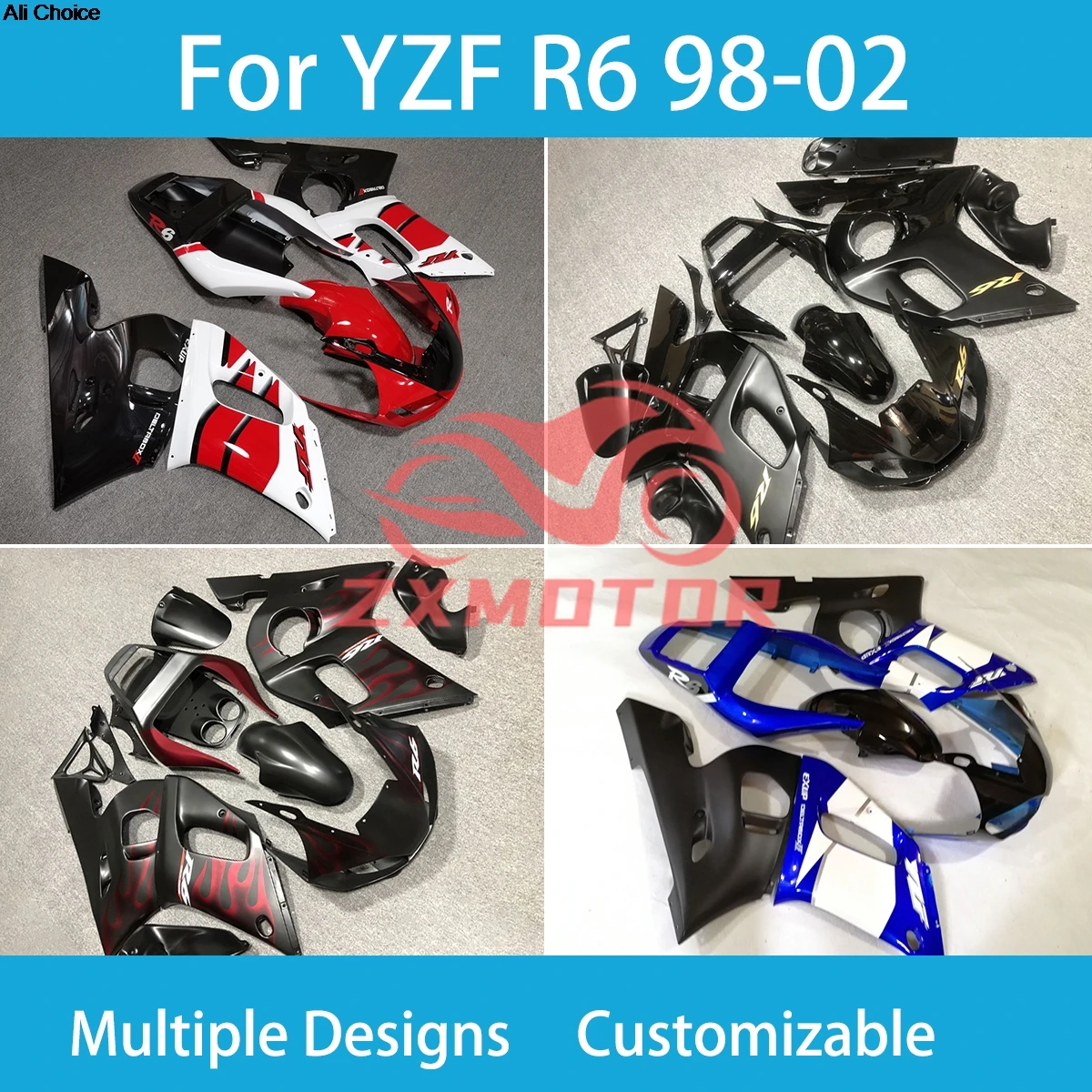 

Best Unique Fairing Kit for Yamaha YZF R6 1998 1999 2000 2001 2002 Motorcycle Fairings ZXMT Bodywork YZF-R6 98 99 00 01 02