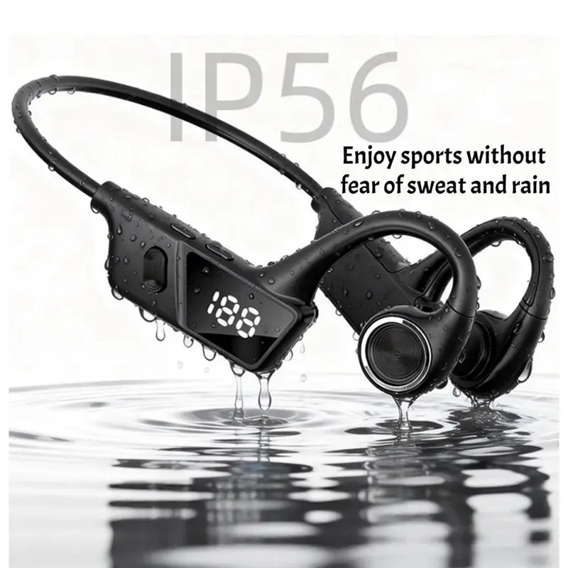 DTB7 Bone Conduction Headphones with Mic Bluetooth 6.0 Open Ear Design 30H Battery Life for Running Cycling Ski Workout