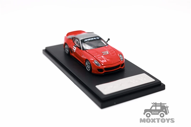 Rhino modelo RM 1:64 599XX rojo limitado999 modelo fundido a presión capó de apertura de coche con motor detallado