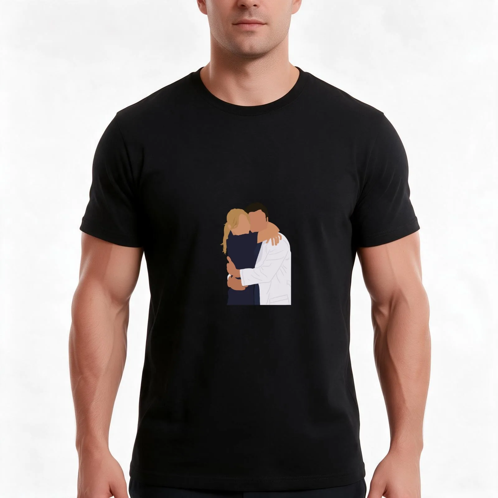 Meredith and Derek T-Shirt, Summer Casual Cotton Tee, Oversized Streetwear Tops, Vintage Graphic Print, Loose Fit Short Sleeve