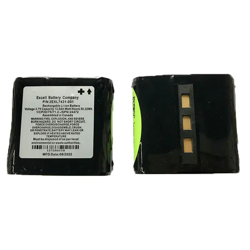 For Excell battery P/N 2EXL7431-001 Li-ion battery for FC300/500 handbook 3.7V capacity 13.6Ah Watt hours 50.32Wh