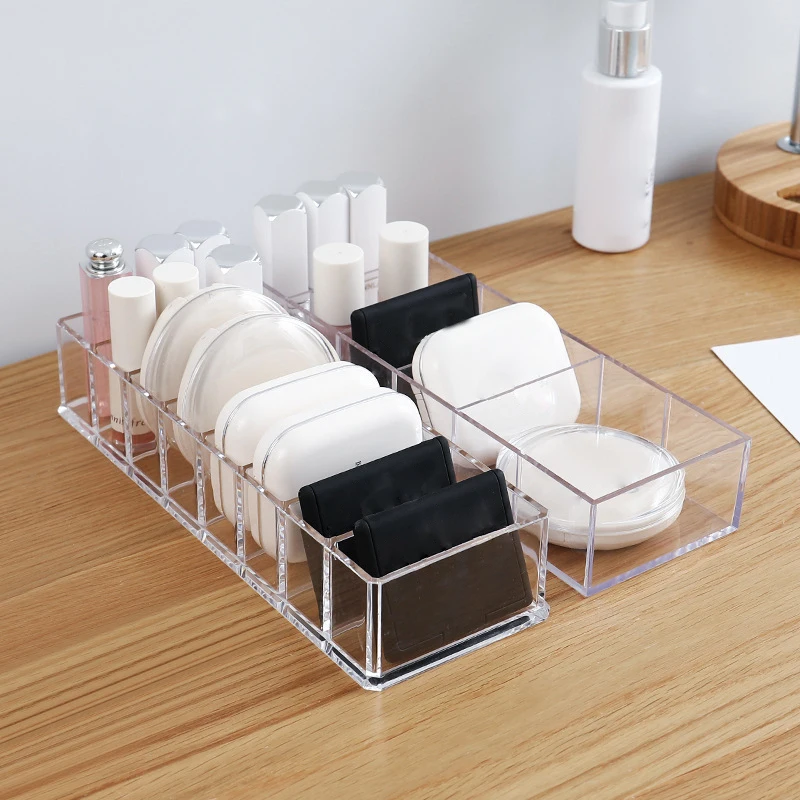 Transparente PP Material Cosmetics Storage Box, Maquiagem Titular, Jóias Make Up Organizer para casa, Desktop de plástico