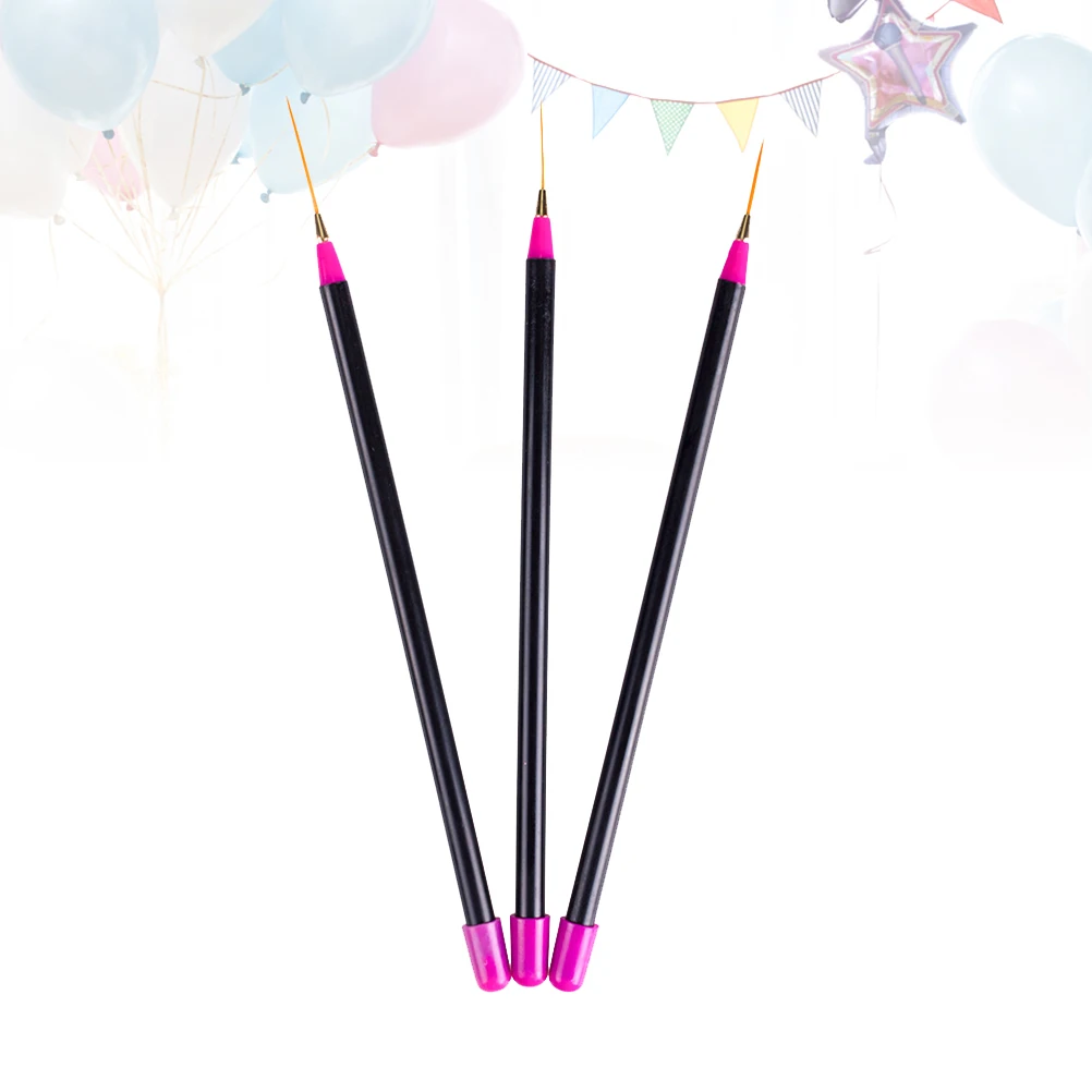 

3pcs Art Pen Brush Set Striping Liner For Dots Compact Design Sturdy Structure Dotting Painting Pen Tool Nail Art Design