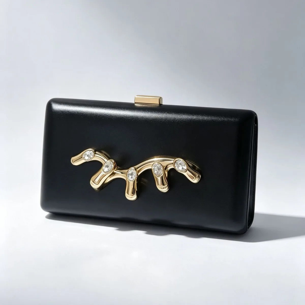Technology bright liquid square box dinner bag special-shaped metal translucent rhinestone cold future wind banquet bag