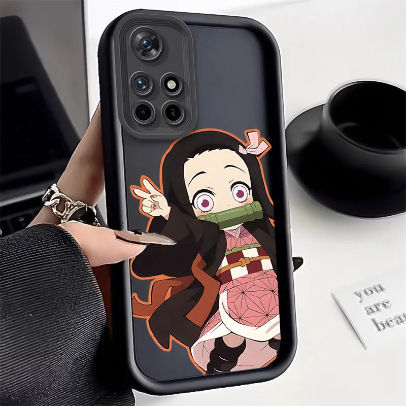 Anime D-Demon Slayer Lovely Nezuko Silicone Case for Redmi Note 13 12 11 Pro Plus 12S 11S 10S 10 9 9S 8 12C 13C Matte Cover