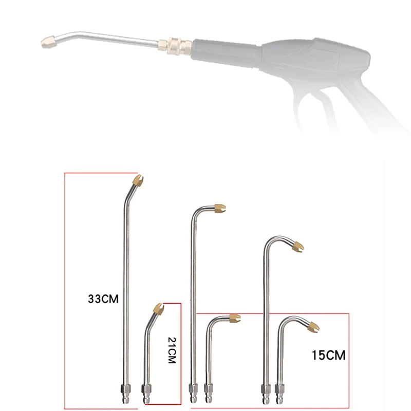 For High Pressure Washer Water Gun Extension Wand Lance For Pressure Cleaner 6 Size Car Washer Multi-Angled Metal Rod Jet Lance