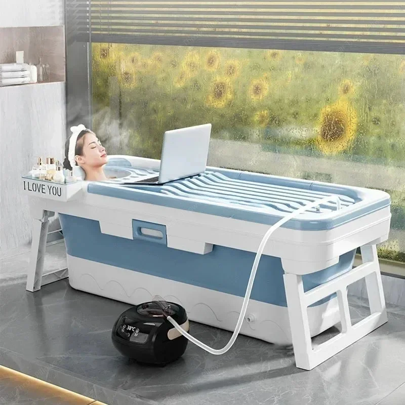 Portable Folding Bathtub for Adults hot Bath Spa Plastic Bathtubs Children Swimming pool Bucket Sauna Lid Cover House Bath Tub Z