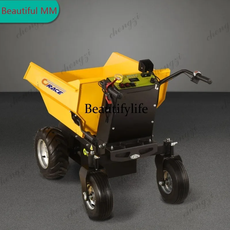 Camion benne hydraulique autopropulsé M138, capacité 1-2 tonnes, benne basculante portable pour travaux de jardinage, agricoles et de construction