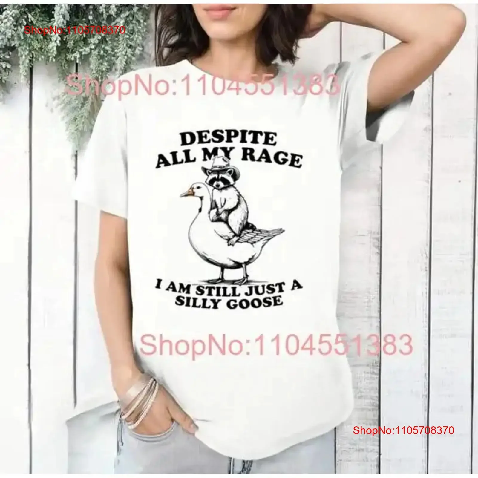 Raccoon Despite All My Rage I Am Still Just A Silly Goose T Shirt Size S 5XL vintage Washed streetwear Soft Comfortable