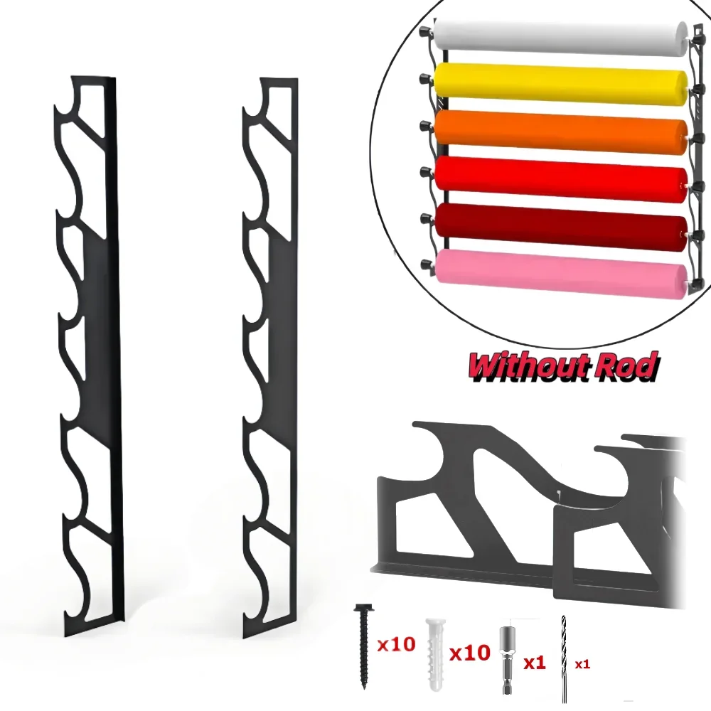 6-Rolls Car Vinyl Film Display Stand Racks Sturdy Metal Holding Bracket and Wall Mounted Tint for Organizing Roll Media Collect