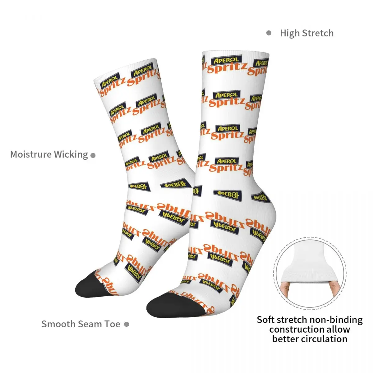 Aperol Spritz Socks Harajuku Sweat Absorbing Stockings All Season Long Socks Accessories for Unisex Birthday Present