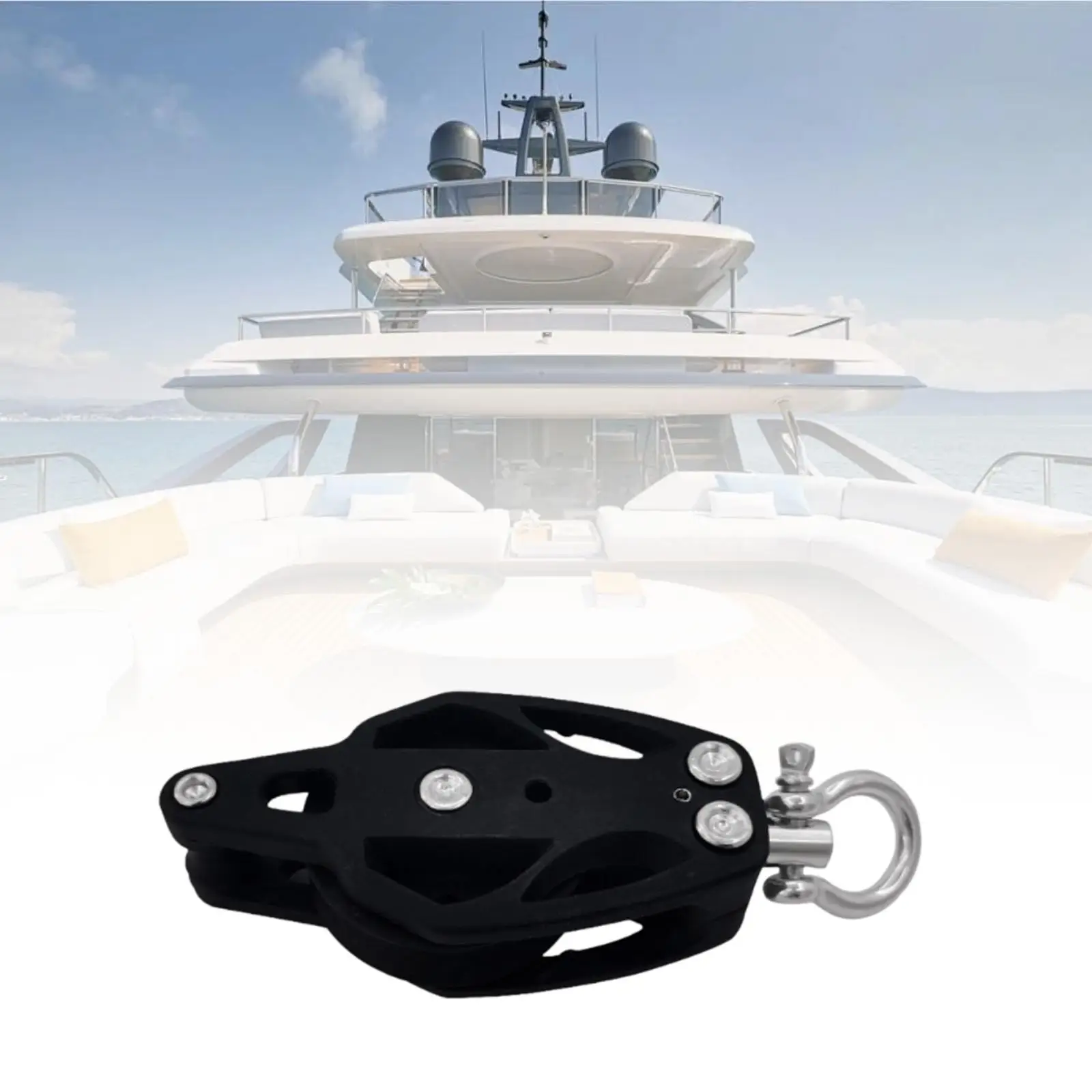 Lifting Pulley Smooth Bearing Deck Rigging Pulley Block Small Silent Bearing Sailing Pulley for  Kayak Boat Anchor Trolley Acces