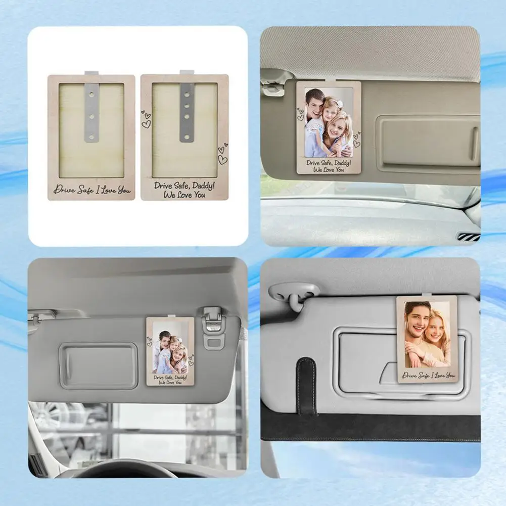 Universal Sun Visor Frame Personalized Car Decoration Sun Visor Photo Frame Picture Holder Clip for Family Photos Unique Car