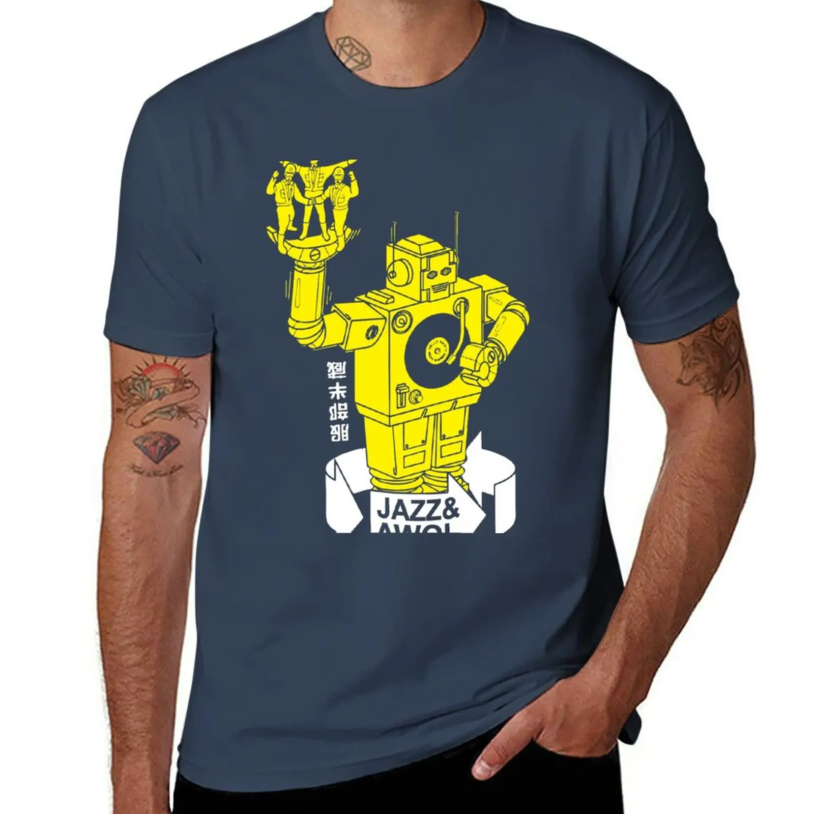 

New Jazz & Awol Print T-Shirt summer tops aesthetic clothes boys white t shirts plain white t shirts men