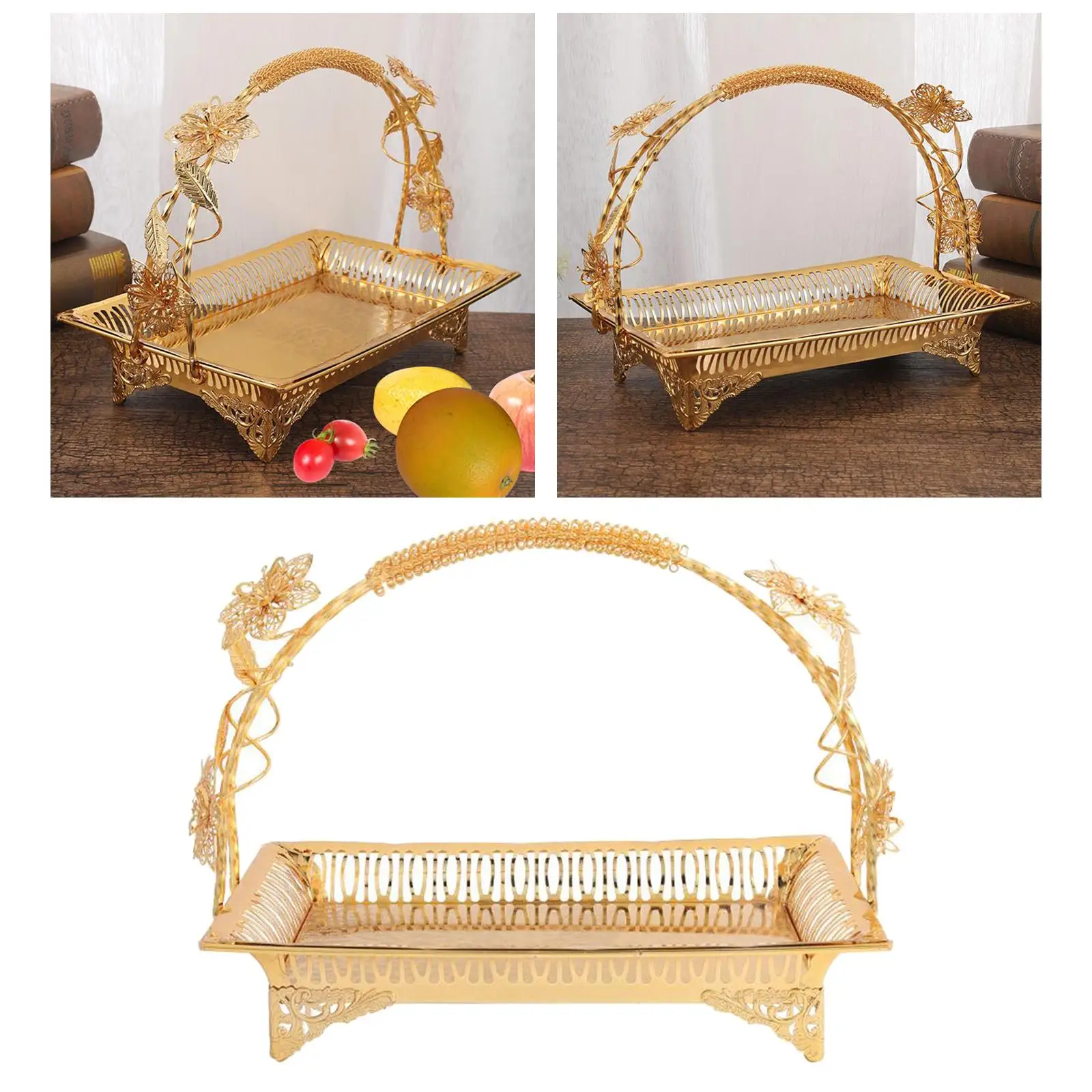 Fashion Fruit Serving Basket Candy Plate Basket Party Decorative Tray Home Decor Snack Display Basket for Dining Room Restaurant