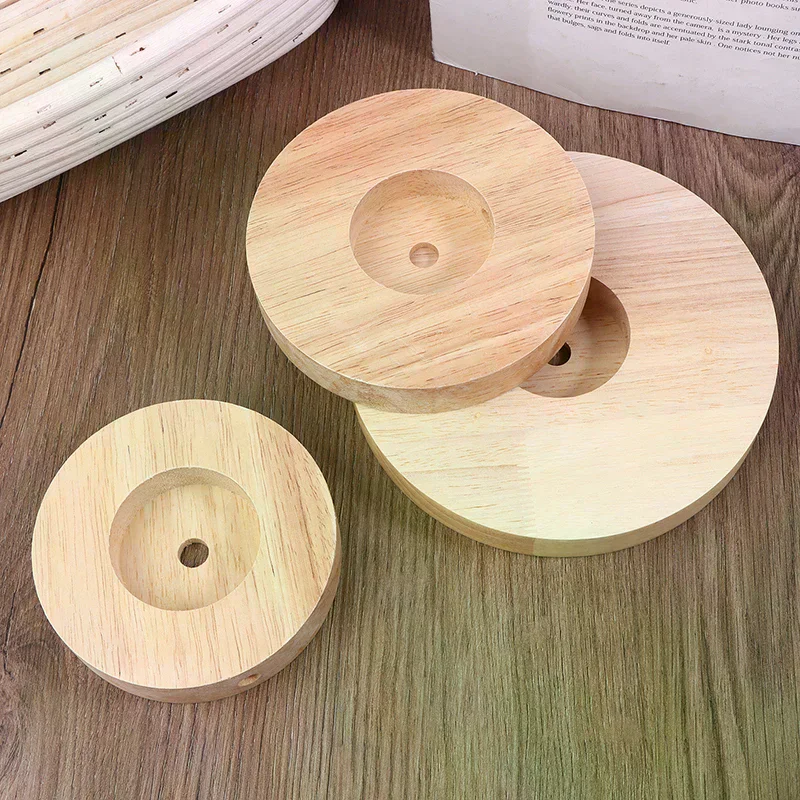 Wood Table Lamp Base Round Solid Wood Display Lamp Base Light Parts Stand For DIY Table Lamp Bases 10CM 12CM 15CM
