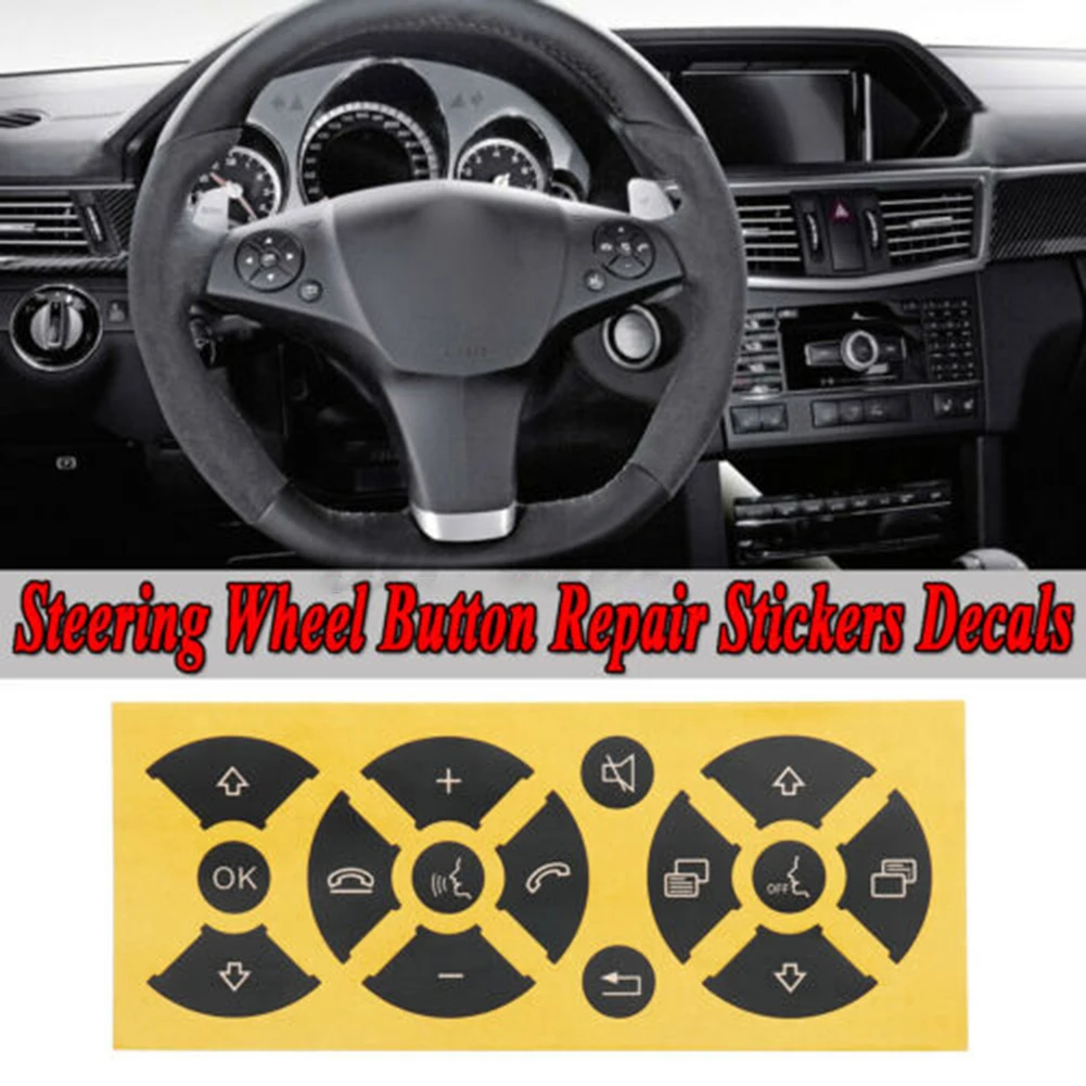 Front Switch Button Sticker Black Direct Replacement Fix Scratched Interior Trim Repair Stickers For Mercedes C E G 2007-2014